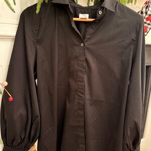 Chico's Balloon-Sleeved Black Top